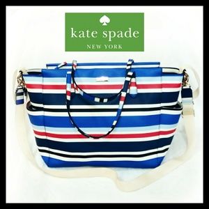 Kate Spade Striped Large Diaper Crossbody Tote Bag